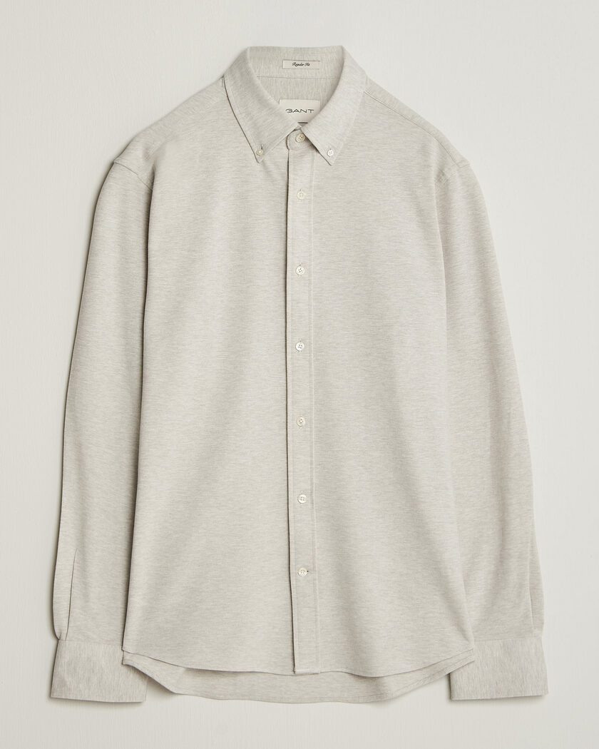 Gant Regular Fit Jersey Pique Shirt Light Beige Melange – Beige