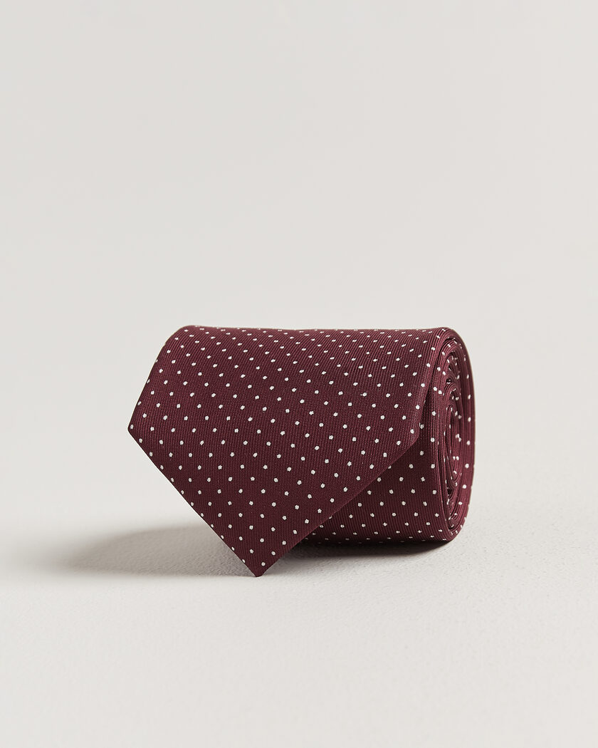 E. Marinella 3-Fold Printed Silk Tie Burgundy – Red