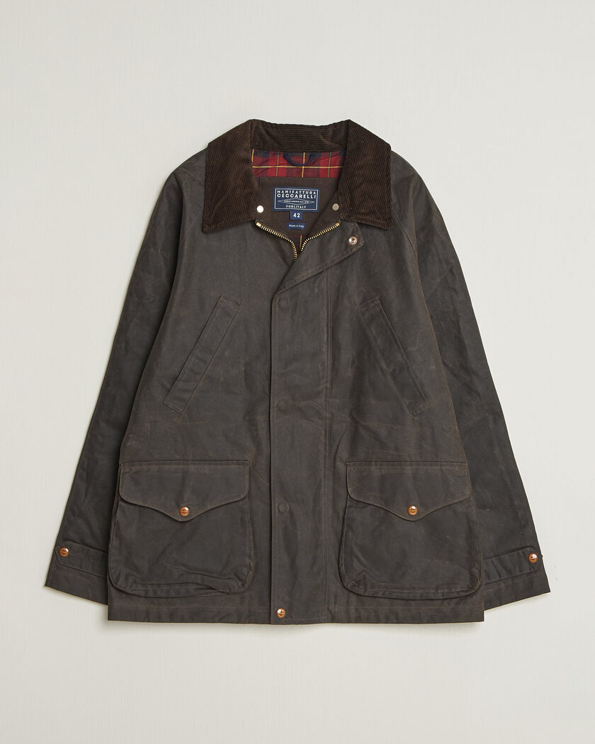 Manifattura Ceccarelli Rain Caban Wax Cloth Chocolate – Brown