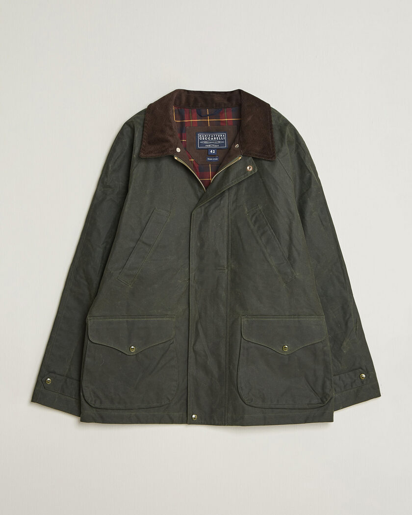 Manifattura Ceccarelli Rain Caban Wax Cloth Dark Green – Green
