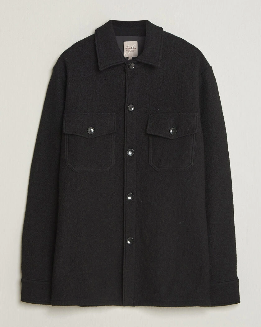 Stenströms Felted Wool Overshirt Black – Black