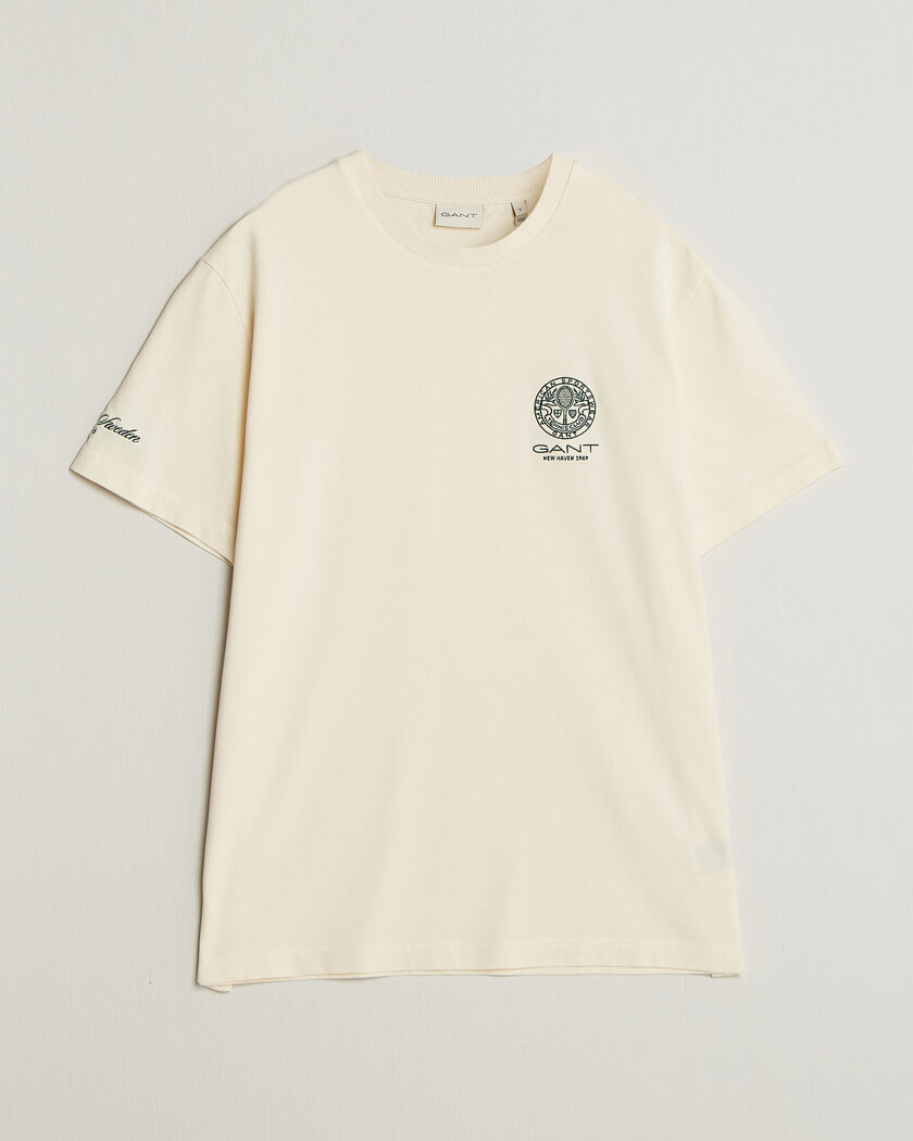 Gant Tournament Crew Neck T-Shirt Cream – White