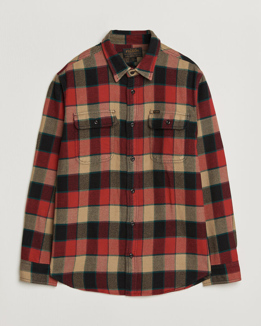 Filson Vintage Flannel Work Shirt Red/Cream – Red