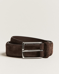  Calf Suede 3,5 cm Belt Dark Brown