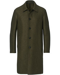  Pressed Wool Mac Coat Moss Green