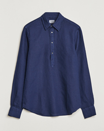  Linen Popover Shirt Dark Blue