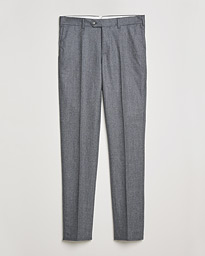  Slim Fit Flannel Trousers Grey Melange