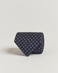  3-Fold Jacquard Silk Tie Navy