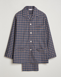  Cotton Checked Pyjama Set Navy