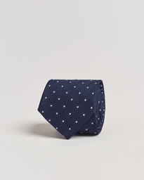  Silk Grenadine Dot 8cm Tie Navy