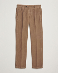  Ionio Pleated Moleskine Trousers Brown