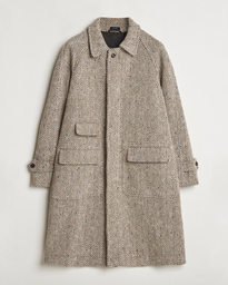  Herringbone Tweed Raglan Coat Oat Fleck