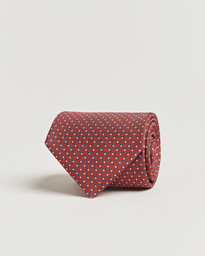  3-Fold Printed Silk Tie Burgundy