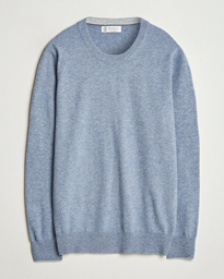  2 Ply Cashmere Pullover Light Blue Denim