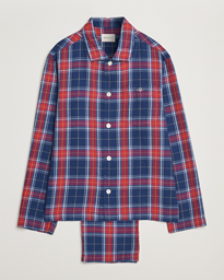  Checked Flannel Pyjama Set Persian Blue