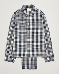  Checked Flannel Pyjama Set Evening Blue