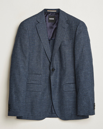  Janson Wool Dogtooth Blazer Medium Blue