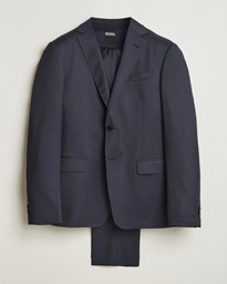  Tailored Wool Suit Navy