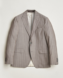  Faron Striped Super 130s Wool Blazer Beige