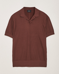  Short Sleeve Sea Island Knitted Polo Brown