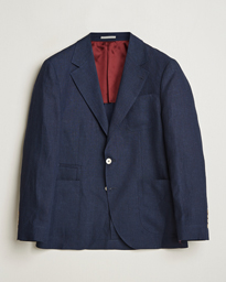  Single Breasted Linen Blazer Navy