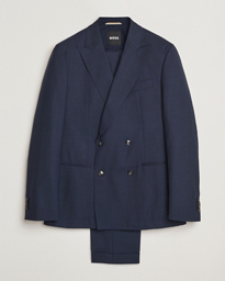  Huge Wool Double Breasted Suit Navy