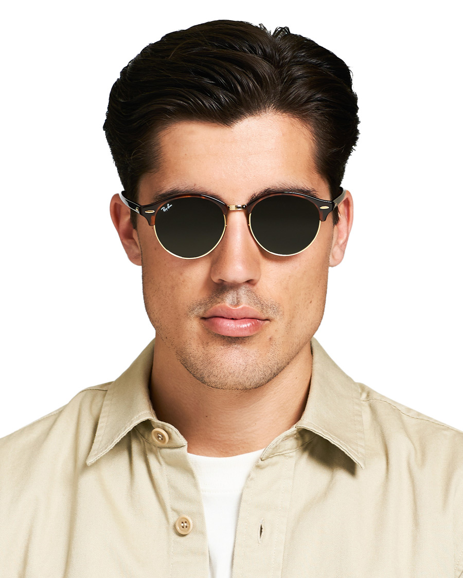 Men | Ray-Ban 0RB4246 Clubround Sunglasses Red Havana/Green | Ray-Ban | 0RB4246 Clubround Sunglasses Red Havana/Green