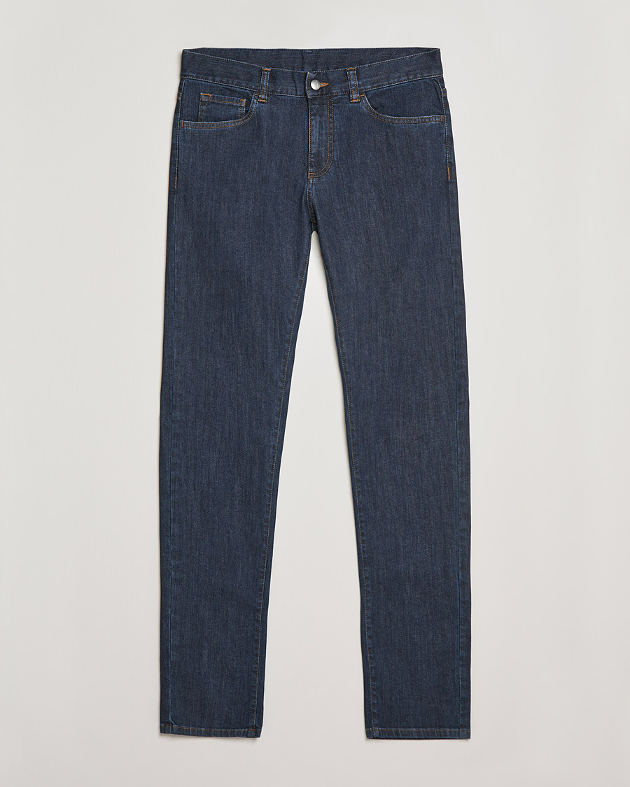 Men | Jeans | Canali | Slim Fit Stretch Jeans Dark Blue Wash 46