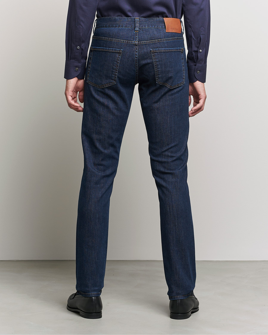 Men | Jeans | Canali | Slim Fit Stretch Jeans Dark Blue Wash 46