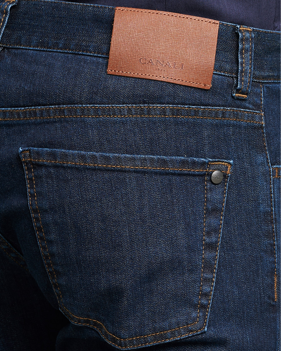Men | Jeans | Canali | Slim Fit Stretch Jeans Dark Blue Wash 46