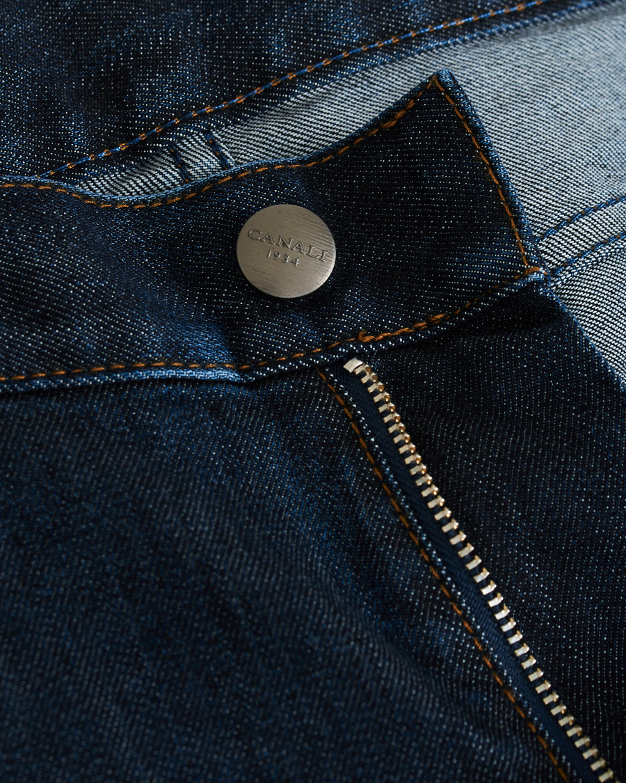 Men | Jeans | Canali | Slim Fit Stretch Jeans Dark Blue Wash 46