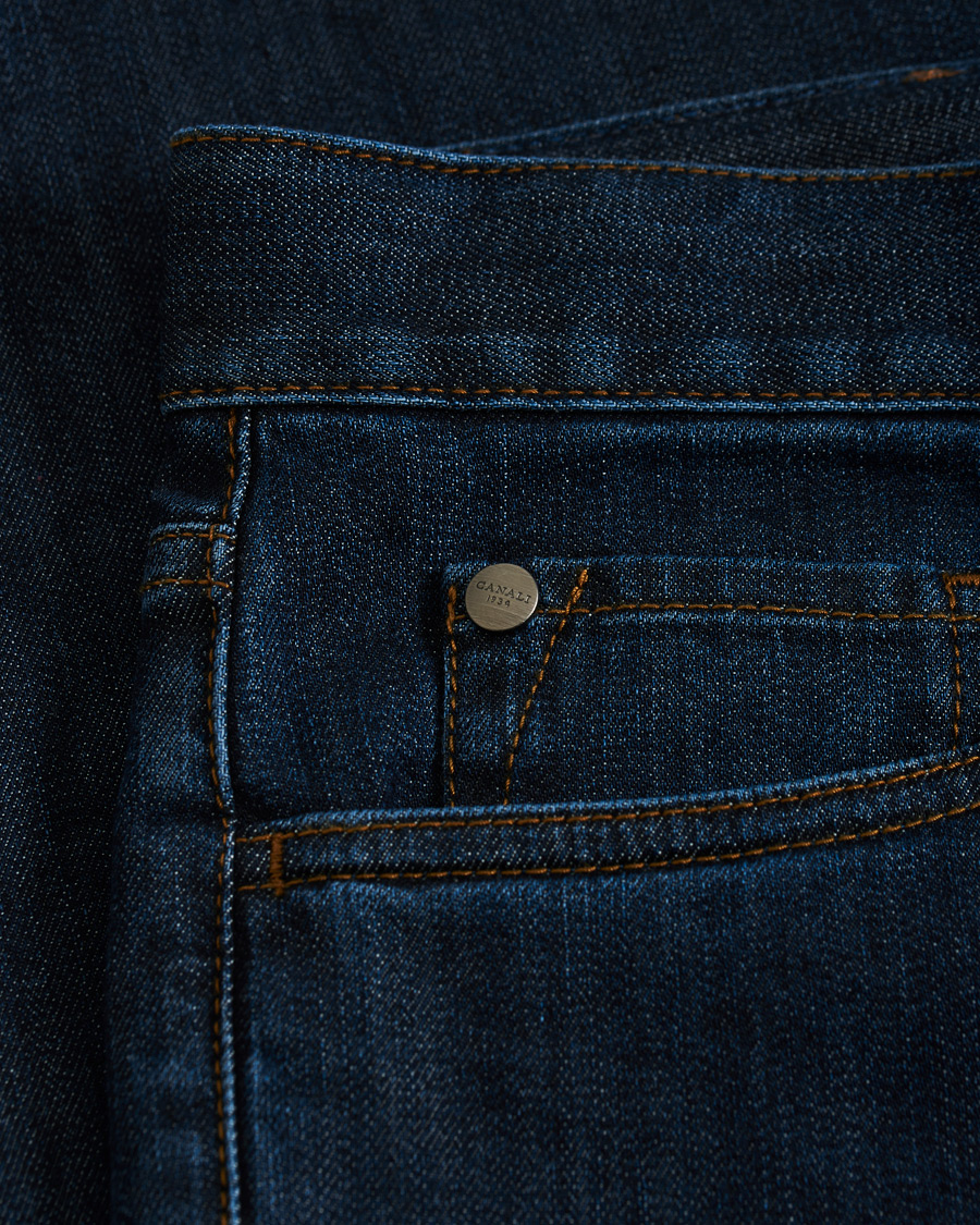 Men | Jeans | Canali | Slim Fit Stretch Jeans Dark Blue Wash 46