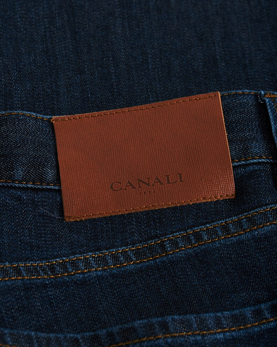 Men | Jeans | Canali | Slim Fit Stretch Jeans Dark Blue Wash 46