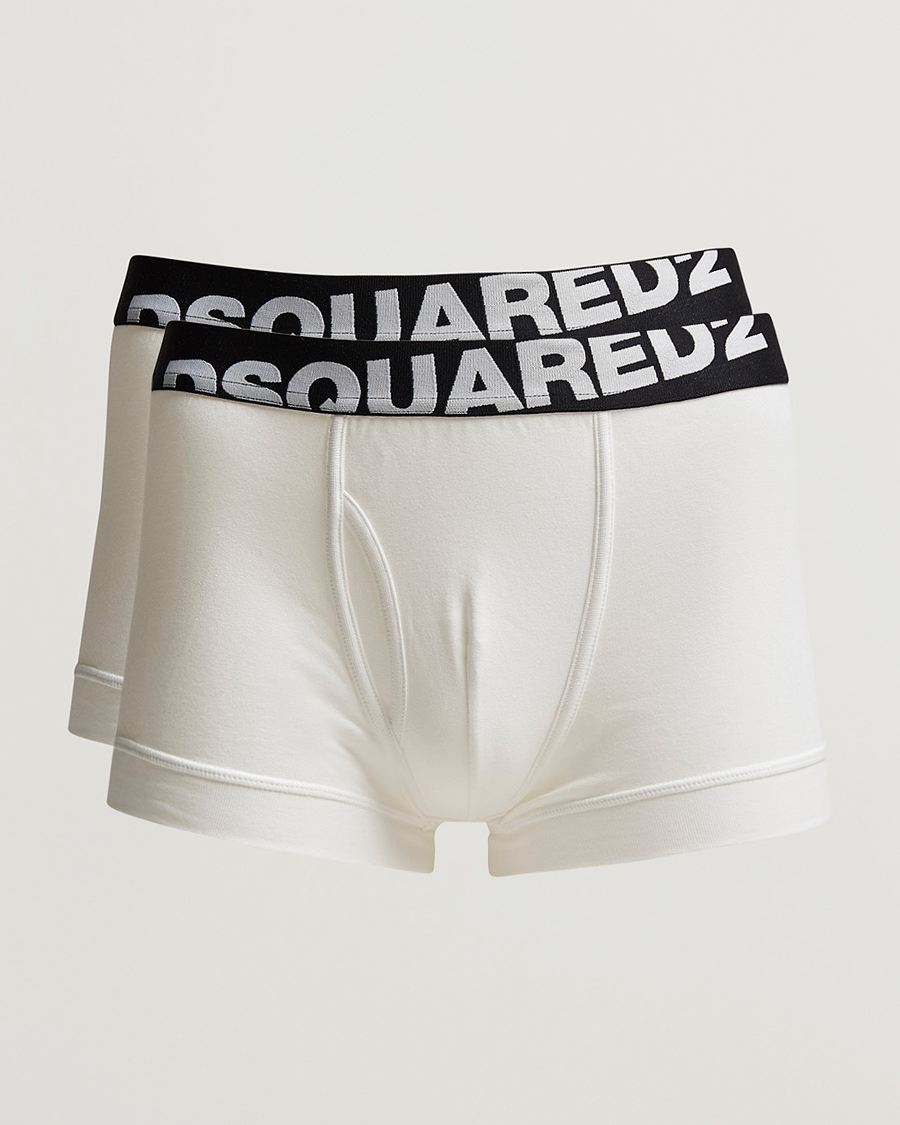 Men | Underwear & Socks | Dsquared2 | 2-Pack Cotton Stretch Trunk White