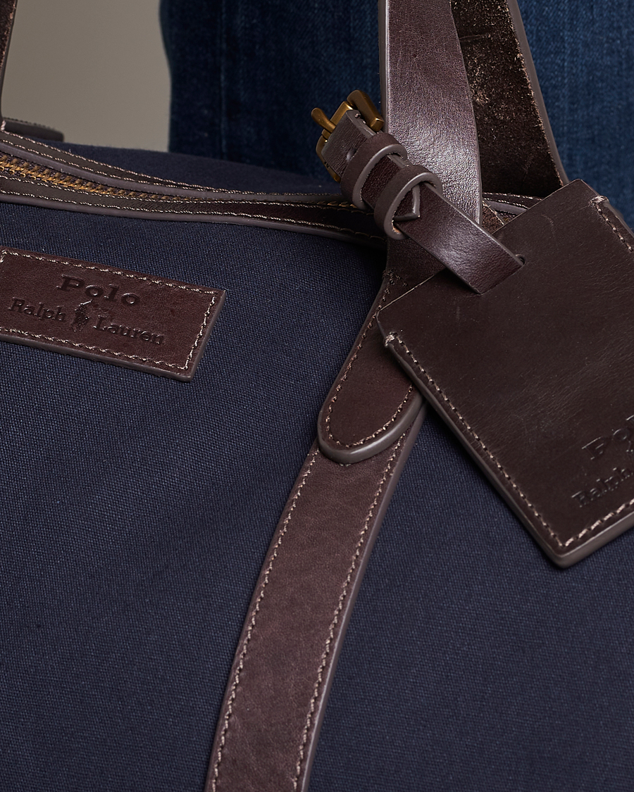 Men | Polo Ralph Lauren Canvas/Leather Dufflebag Aviator Navy/Brown | Polo Ralph Lauren | Canvas/Leather Dufflebag Aviator Navy/Brown