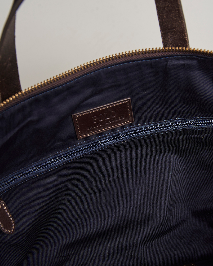 Men | Polo Ralph Lauren Canvas/Leather Dufflebag Aviator Navy/Brown | Polo Ralph Lauren | Canvas/Leather Dufflebag Aviator Navy/Brown