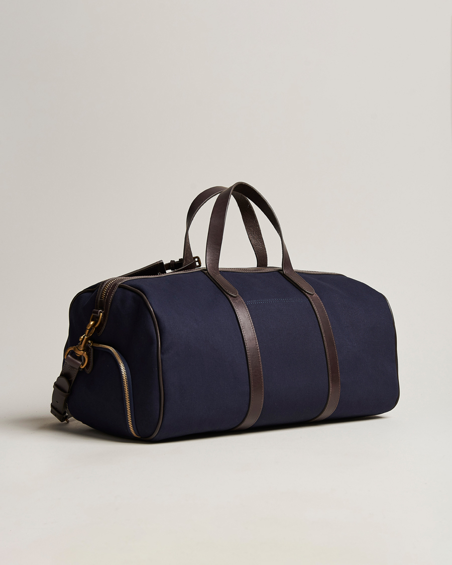 Men | Polo Ralph Lauren Canvas/Leather Dufflebag Aviator Navy/Brown | Polo Ralph Lauren | Canvas/Leather Dufflebag Aviator Navy/Brown