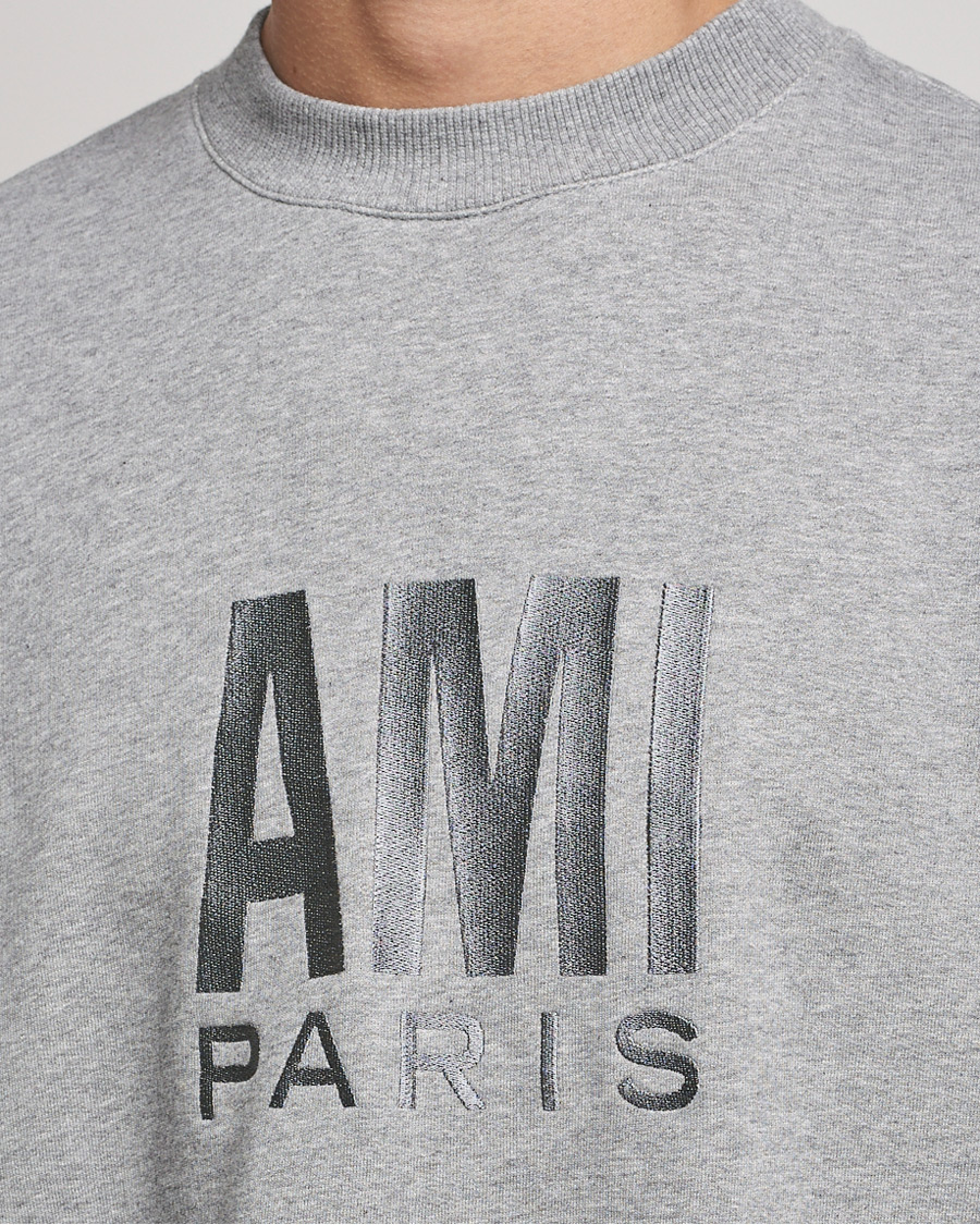 Men | Sweaters & Knitwear | AMI | Oversize Logo Sweatshirt Heather Grey