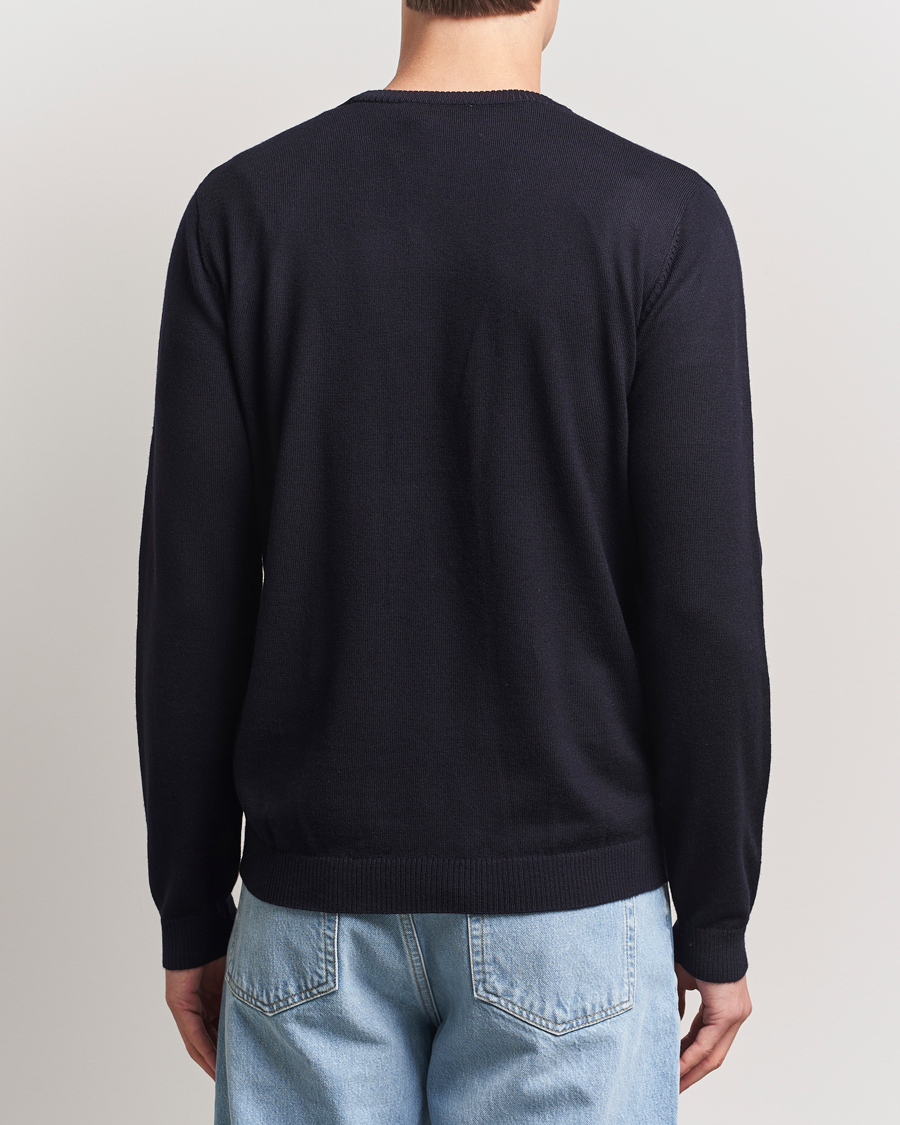 Men | Sweaters & Knitwear | A Day's March | Álagon Merino Crew Navy