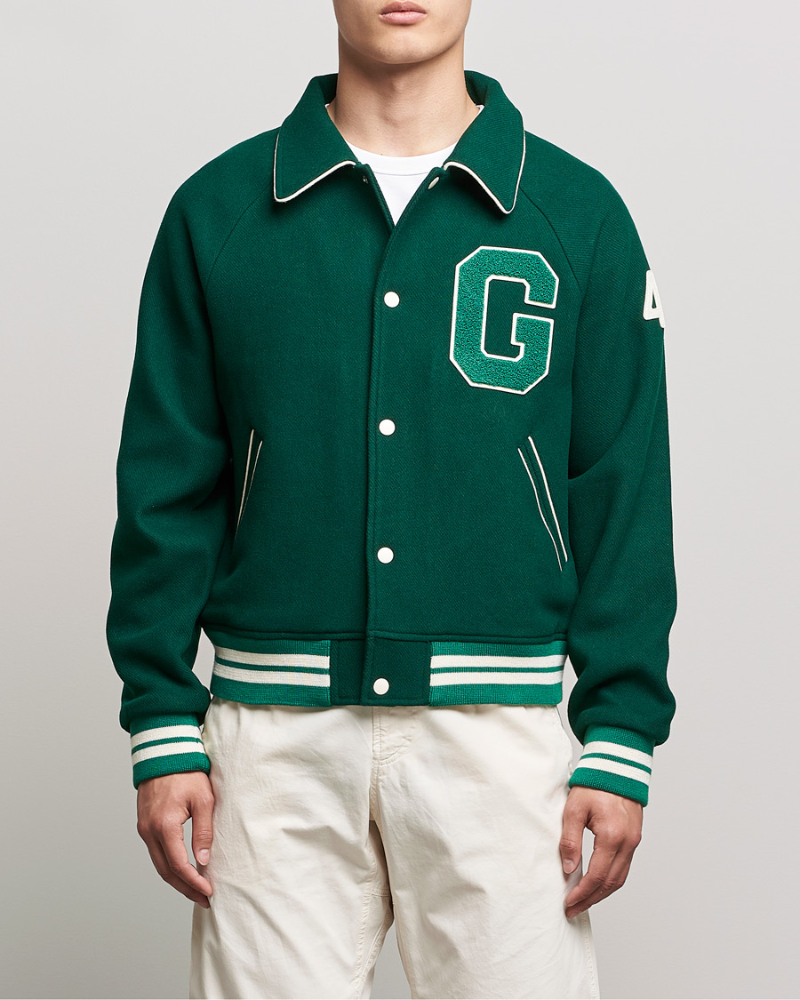Men | Coats & Jackets | GANT | College G Varisty Jacket Forest Green