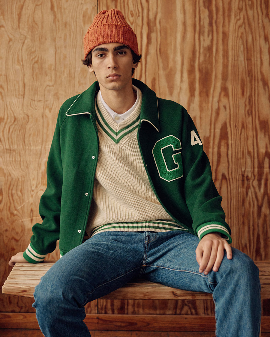 Men | Coats & Jackets | GANT | College G Varisty Jacket Forest Green