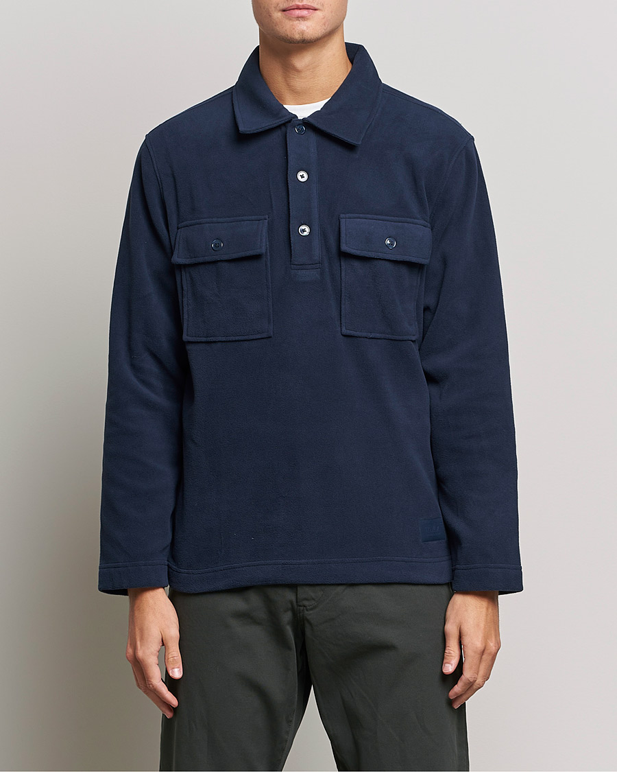 Men | Sweaters & Knitwear | NN07 | Vinny Micro Fleece Polo Navy