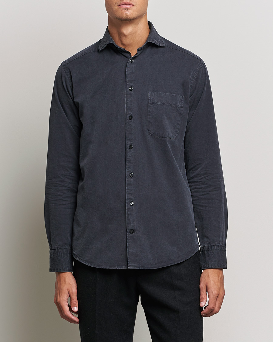 Men | Shirts | Eton | Recycled Cotton Denim Shirt Black