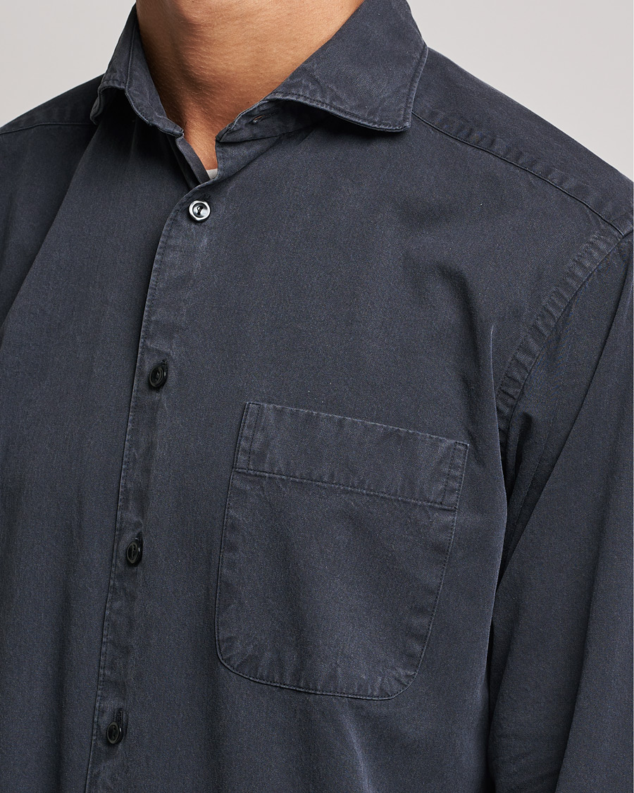 Men | Shirts | Eton | Recycled Cotton Denim Shirt Black