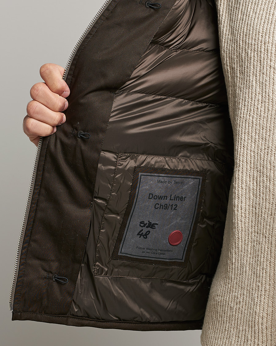 Men | Coats & Jackets | Ten c | Hooded Down Liner Brown