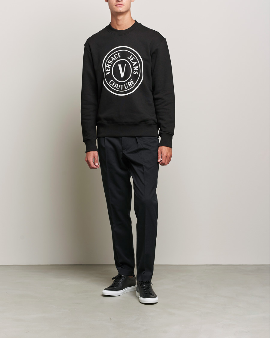 Men | Sweaters & Knitwear | Versace Jeans Couture | Big V Emblem Sweatshirt Black