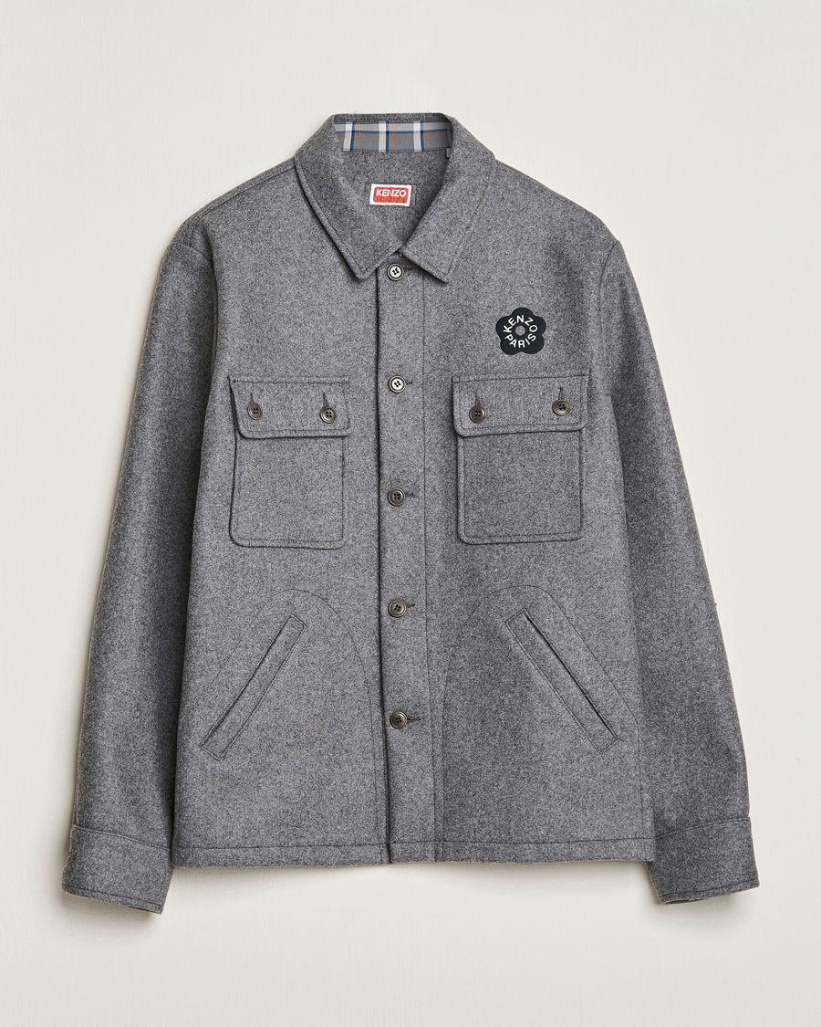 Men | Shirts | KENZO | Wool Overshirt Antracite