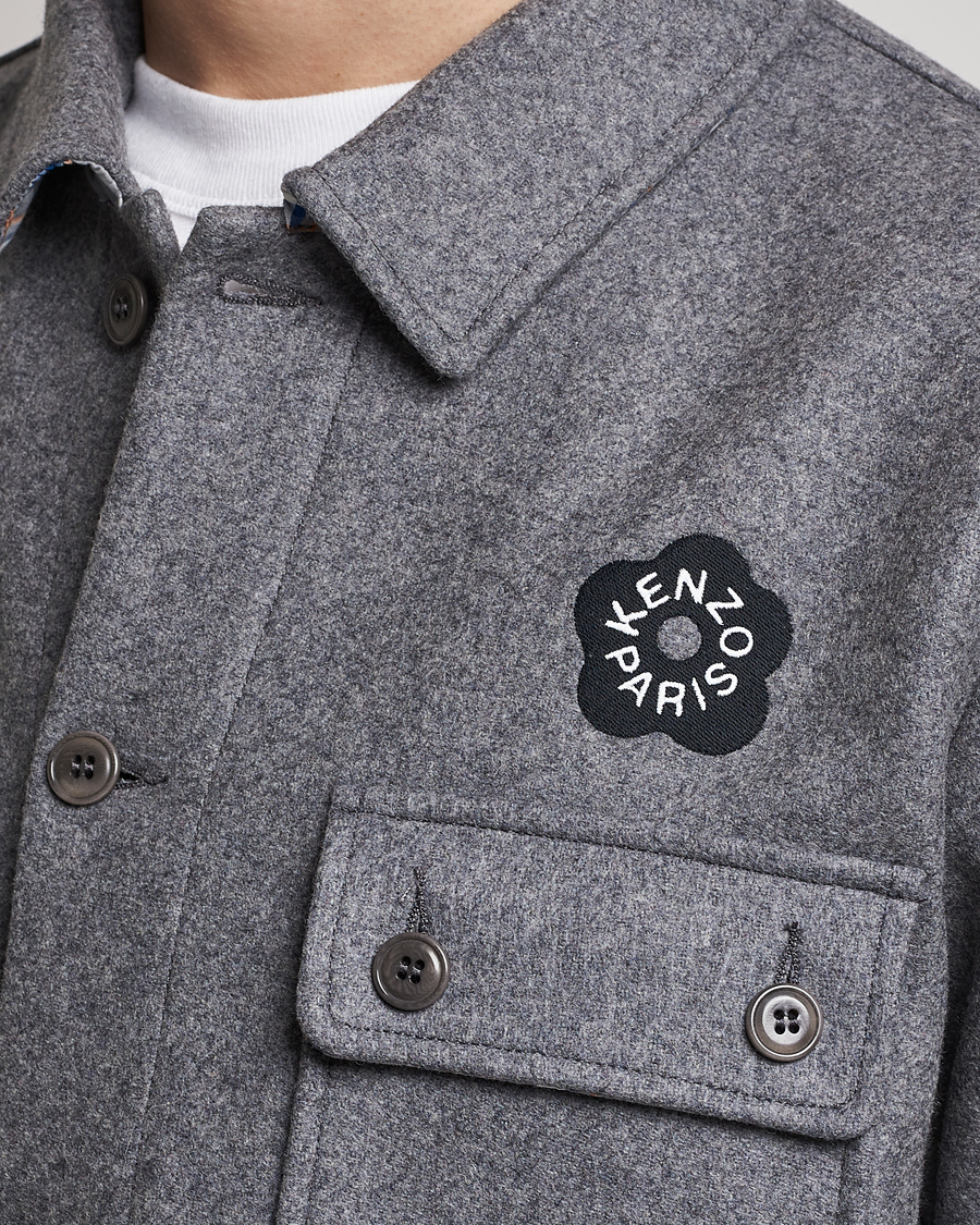 Men | Shirts | KENZO | Wool Overshirt Antracite