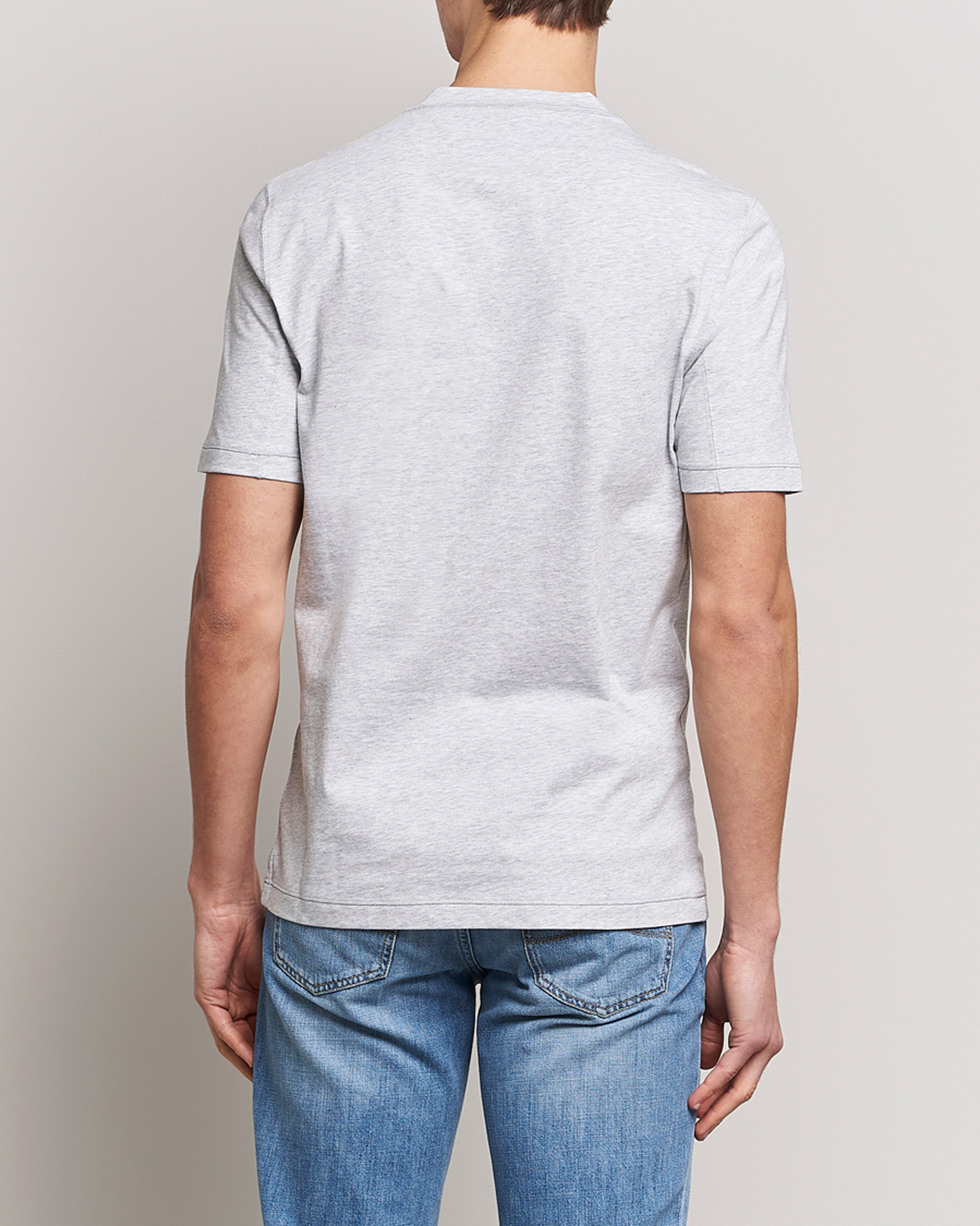 Men | T-Shirts | Brunello Cucinelli | Short Sleeve Logo T-shirt Light Grey