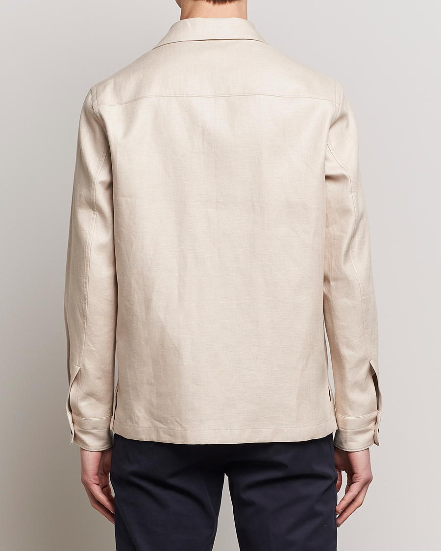 Men | Shirts | Zegna | Linen Shirt Jacket Beige